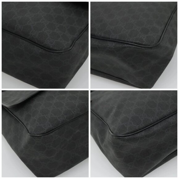 GUCCI GG Supreme Shoulder Bag PVC Black Silver - Picture 16 of 16